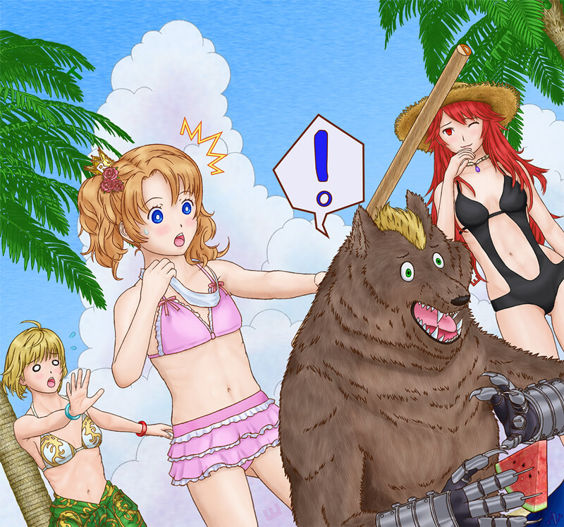 プリンセスのスイカ割り